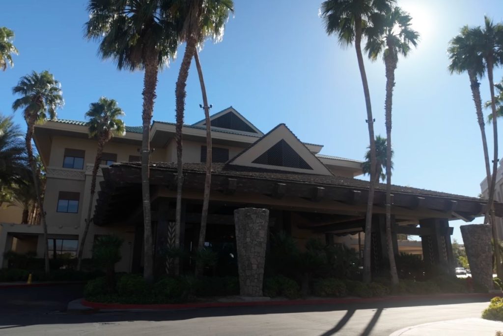 Front view of the Tahiti Village Las Vegas.