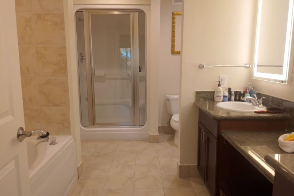 The bathroom area with luxurious vibe.