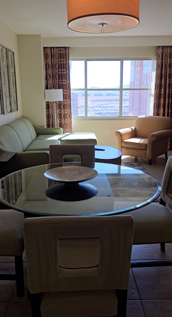 Living room of our room at Grandview.