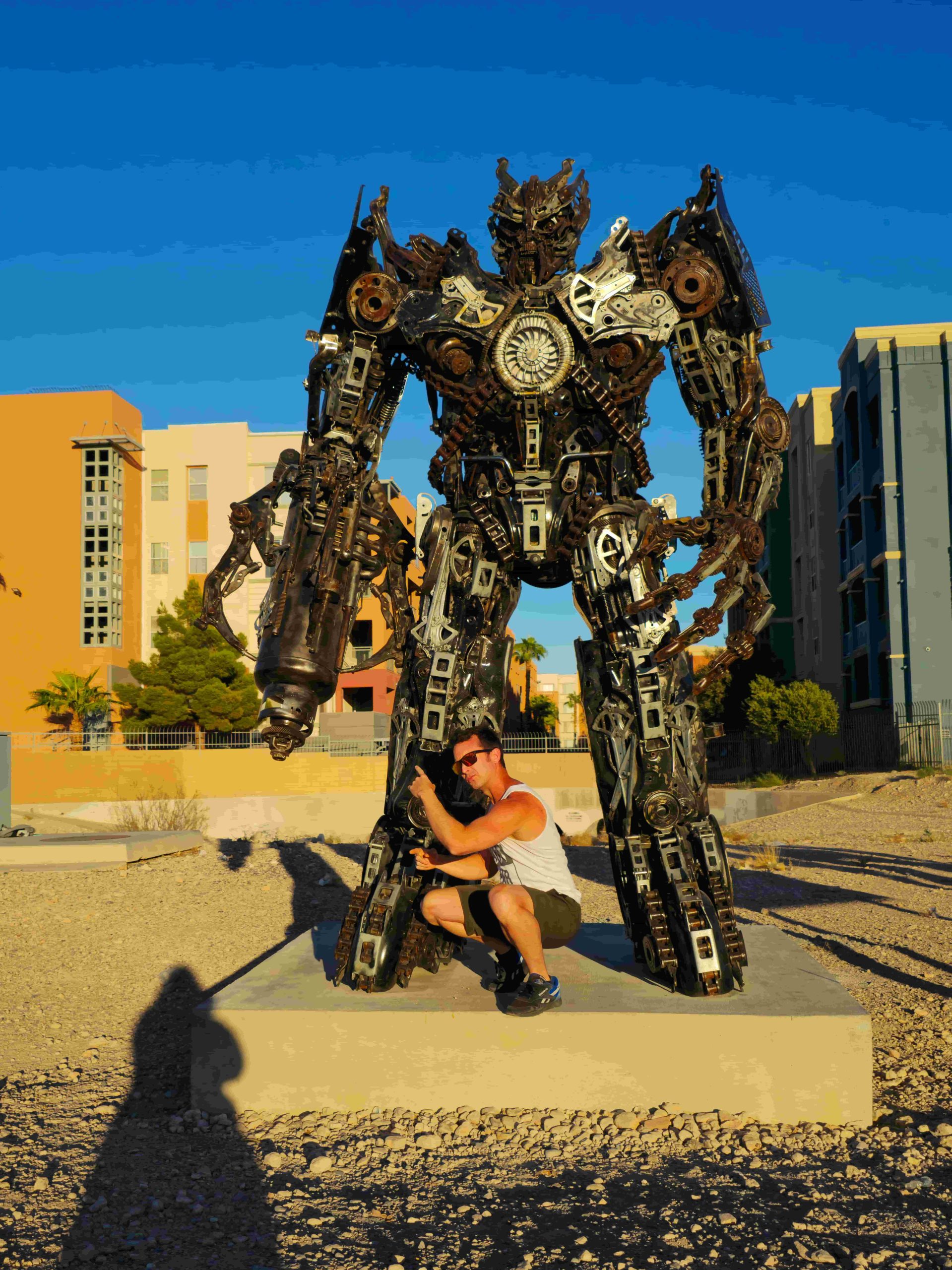 Megatron statue and I in Las Vegas.