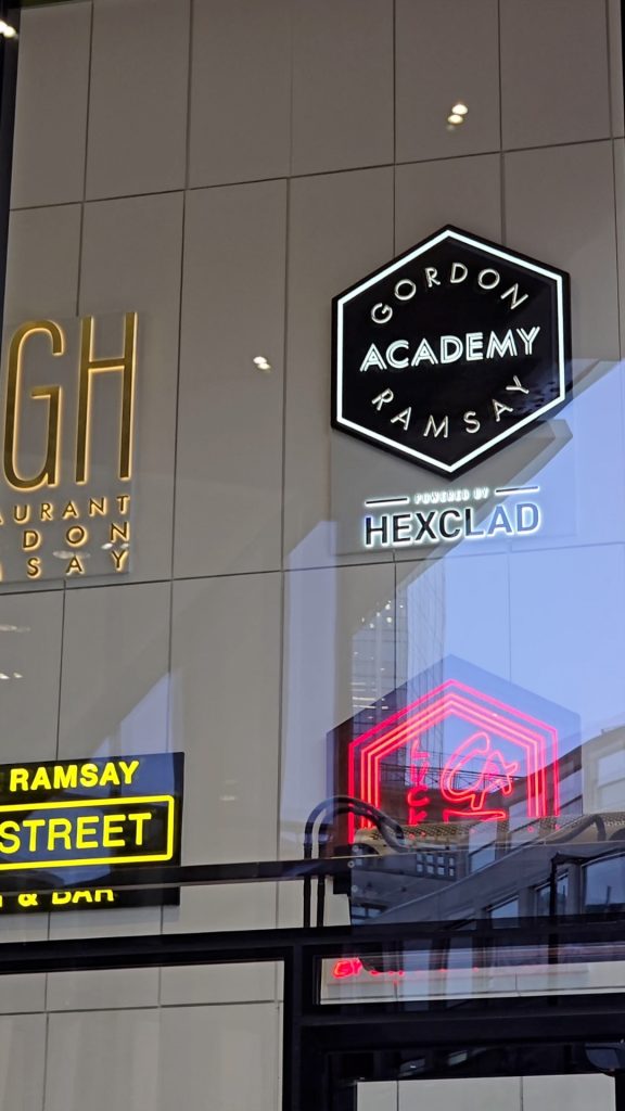 Signage of Gordon Ramsay in London.