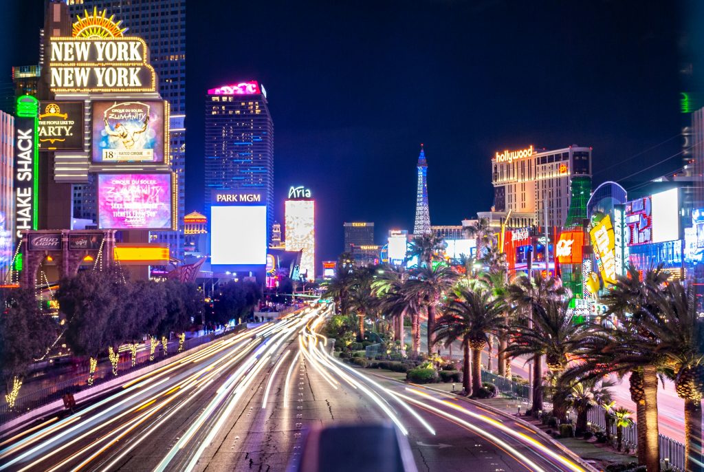 Las Vegas Strip at night.
