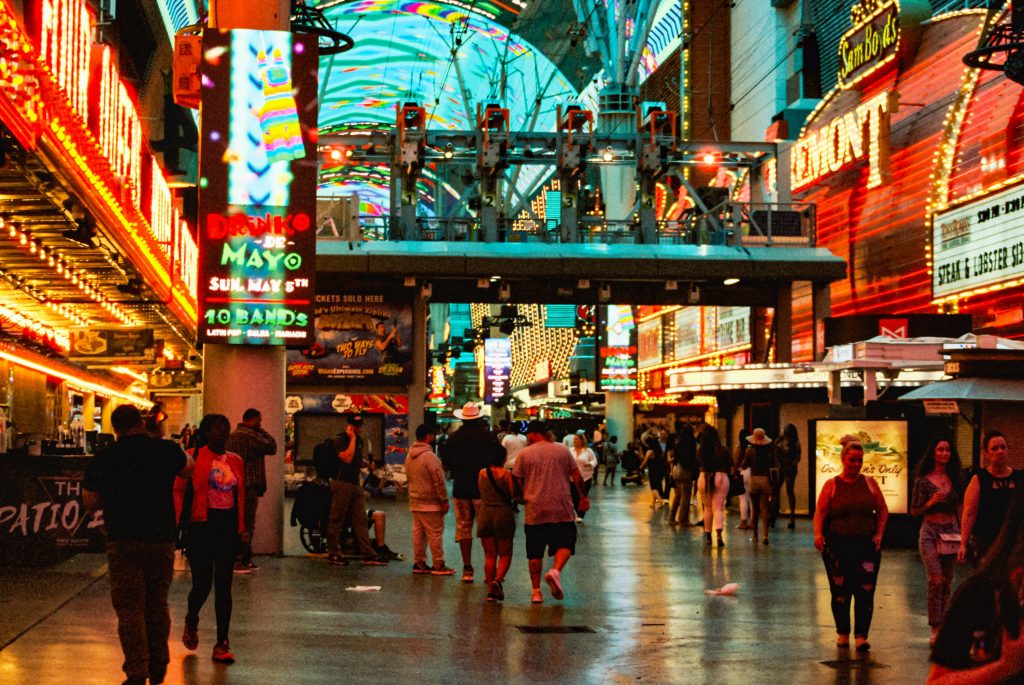 Busy place of Fremont Street.